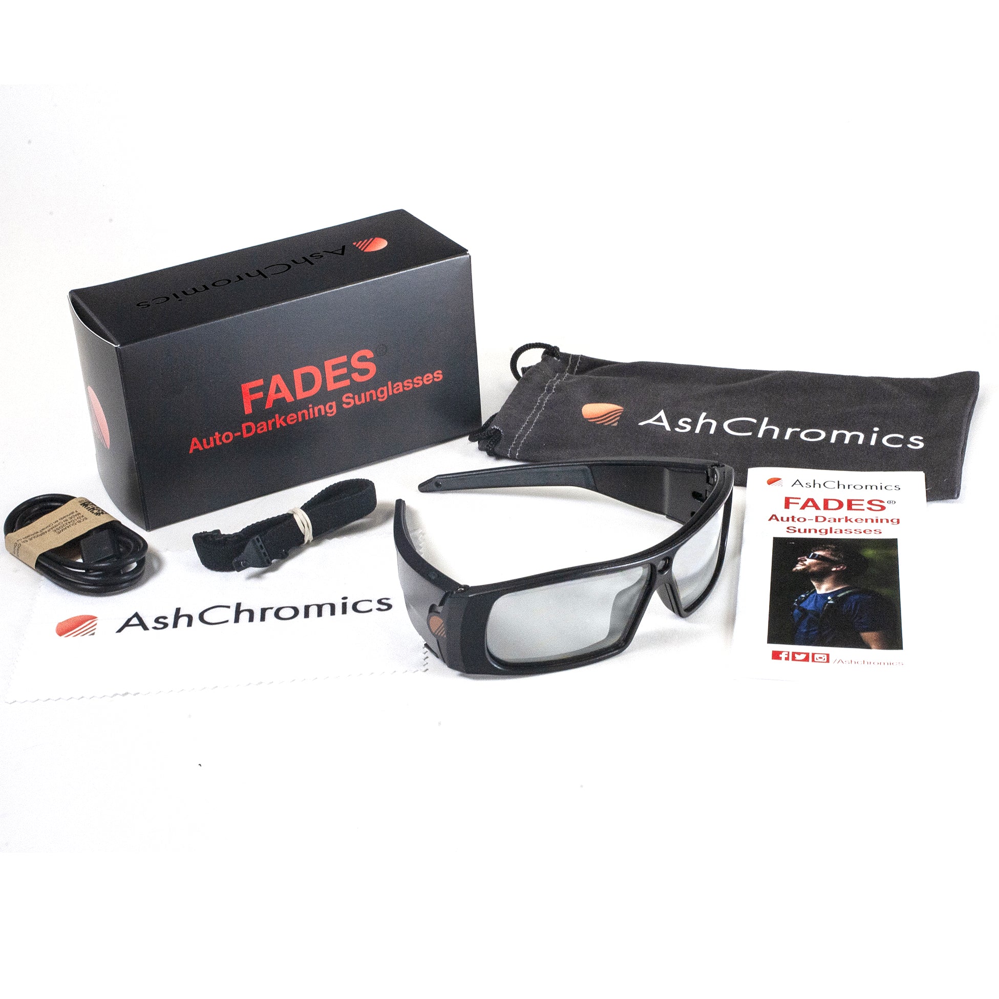 Fades Professional Auto Dimming Golf Sunglasses Package